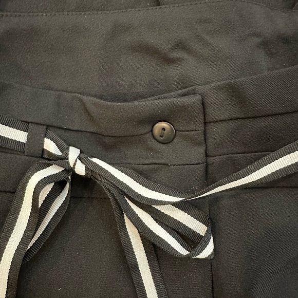 Bianca Nygard  SZ 12 Black Pants Office straight leg with belt, black and white - Picture 5 of 6